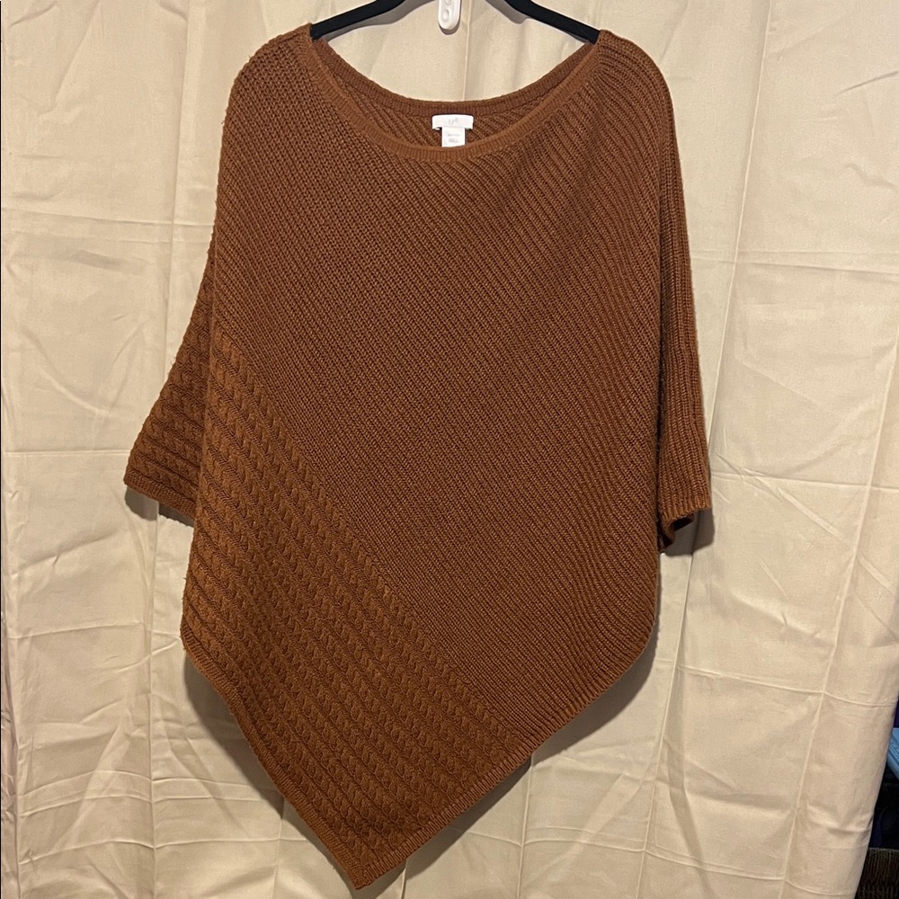 J. Jill Rich Brown Sweater Poncho
